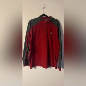 The North Face Men's TKA 100 Glacier 1/4 Zip Fleece Pullover Orange/Gray‎ XXL